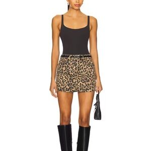 GOOD AMERICAN Good 90s Mini Skirt in Lucky Leopard001 - Size: 00/24